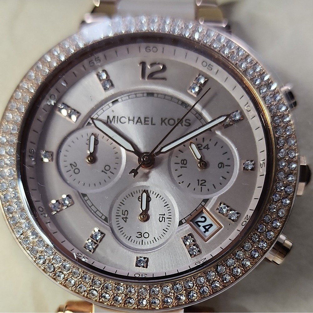 NEW 🏷$295 Michael Kors MK5896 Parker Blush🌹 Rose Gold-tone Ladies Watch - Picture 2 of 6